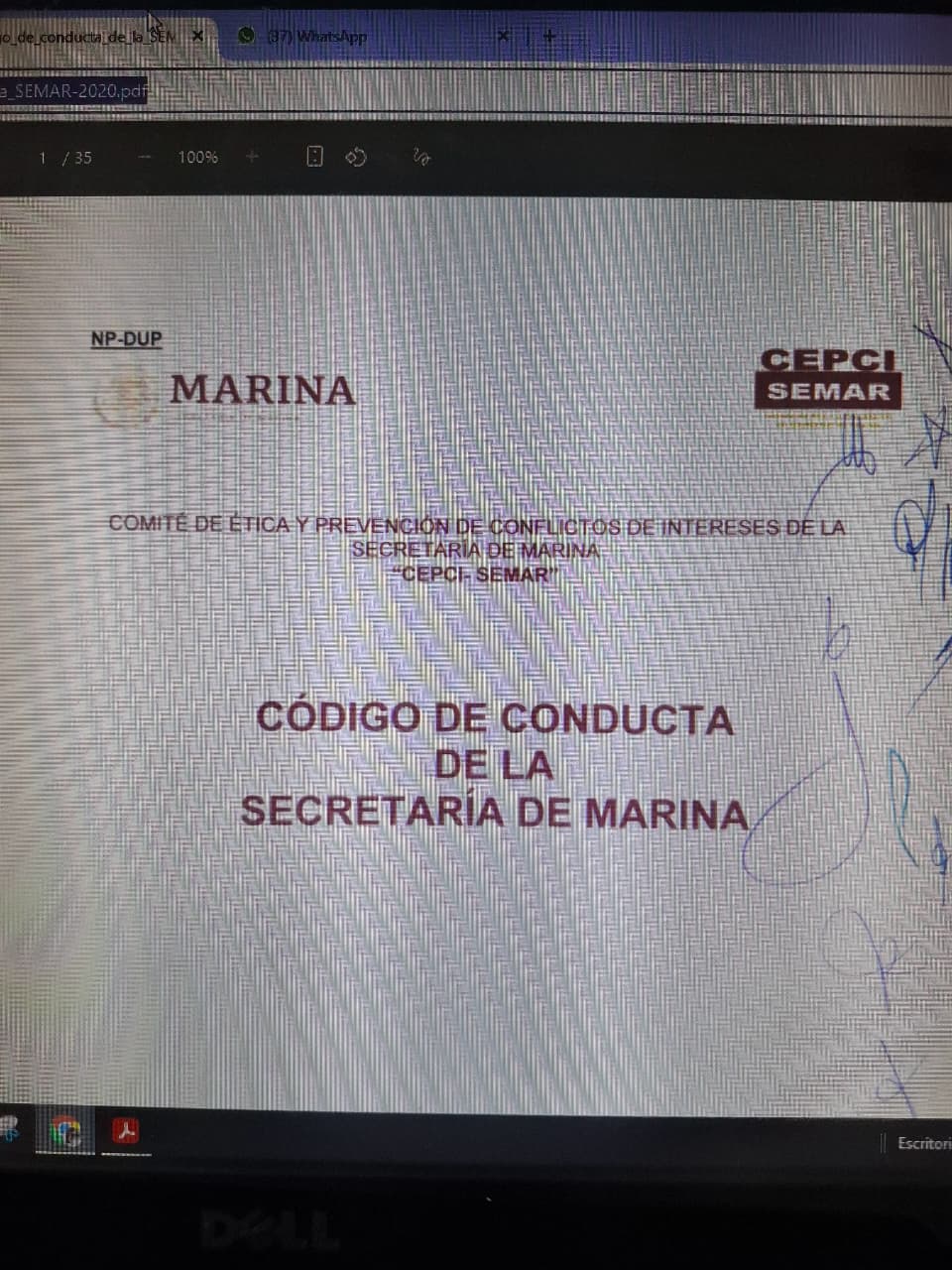 imagen del codigo etico de la secretaria de marina