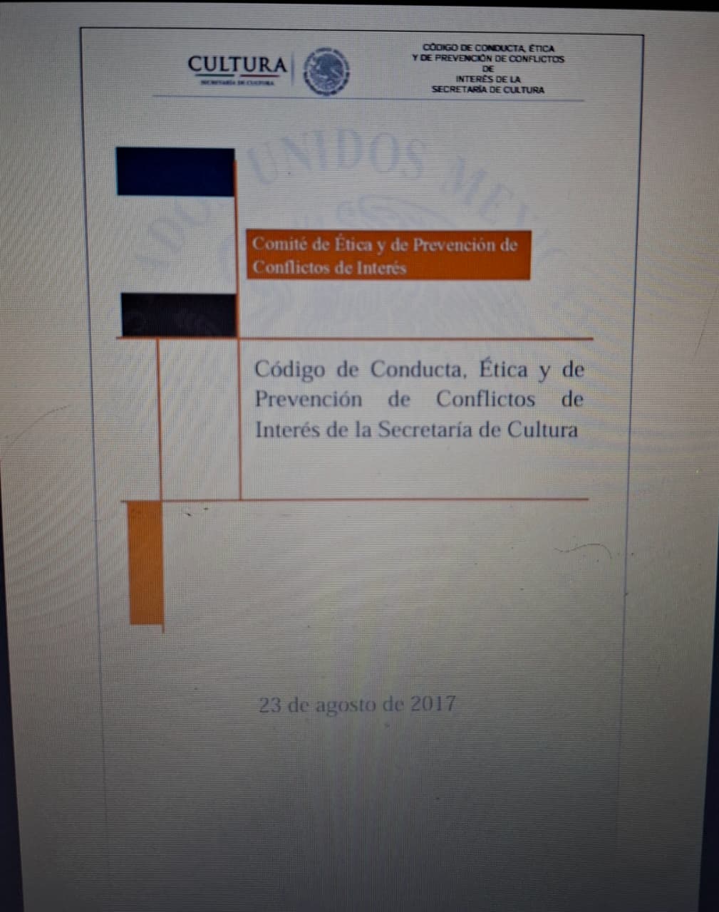 imagen del codigo etico del departamento de cultura